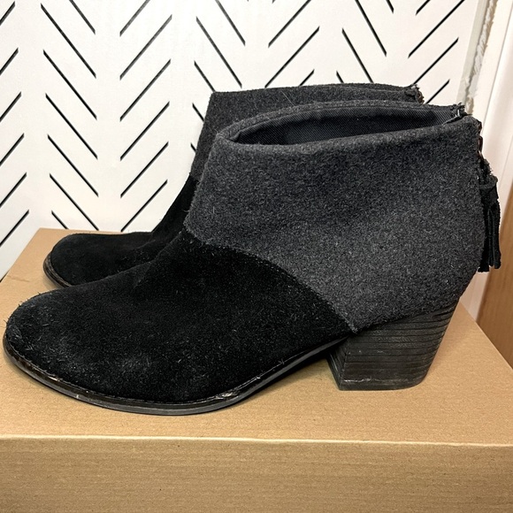 Toms Leila Ankle Boots / Black & Gray - Picture 1 of 15